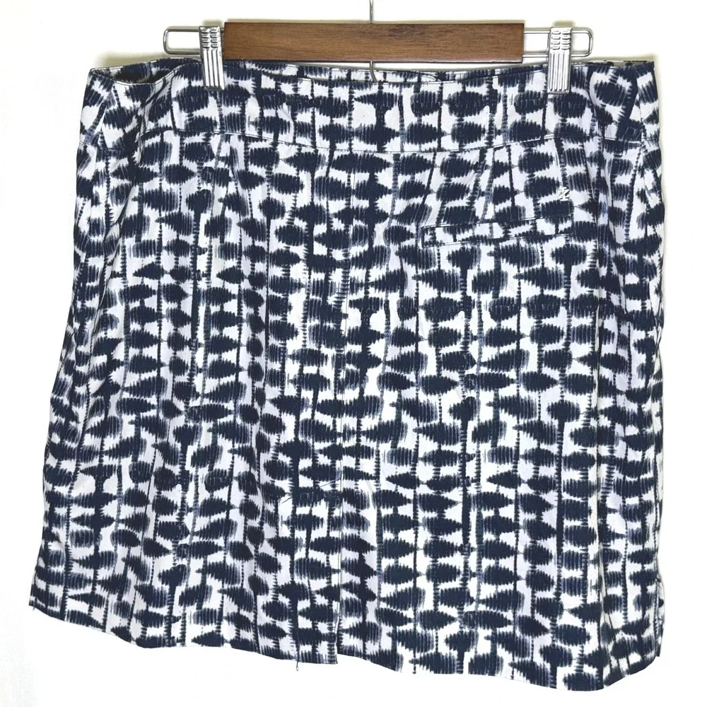 IZOD Golf Women Navy Blue White Geometric Print Skort Size 14 Athletic Skirt - Picture 5 of 7